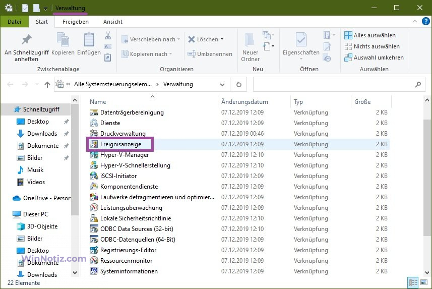 Ereignisanzeige Windows 10 öffnen 2670