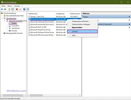 Der Druckertreiber Wurde Nicht Installiert Windows 10 Druckertreiber in Windows 10 deinstallieren - WinNotiz.com