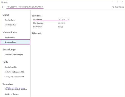 Wie Komme Ich An Die Ip Adresse Meines Druckers Wie man IP-Adresse eines Druckers herausfindet - WinNotiz.com